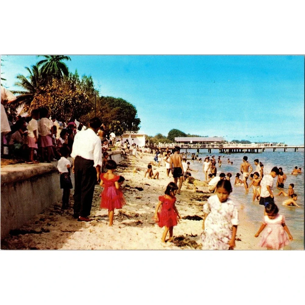 Vintage Singapore Marine Parade East Coast Beach Postcard by A.S.M.K.‎ & Co.